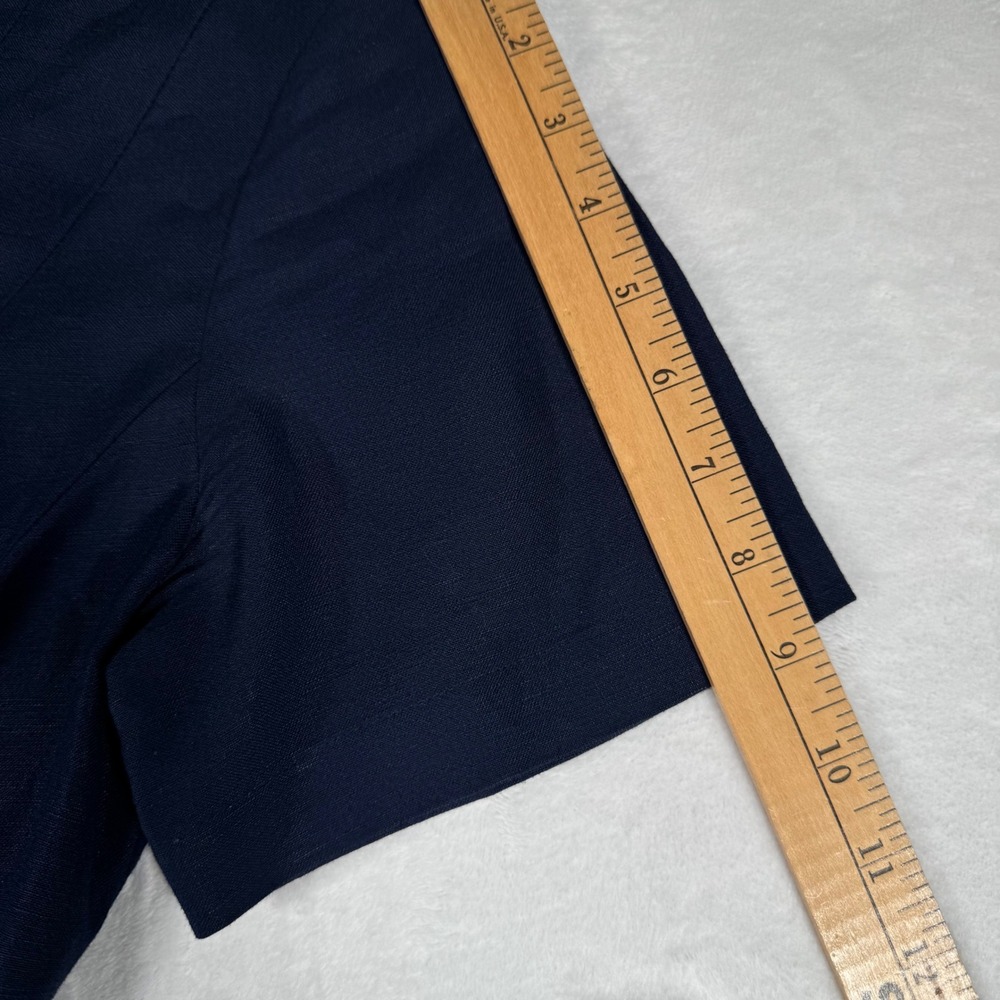 Orvis Navy Blue Linen Blend Button Down Midi Dress Womens 10 M L | Boho - Picture 9 of 12